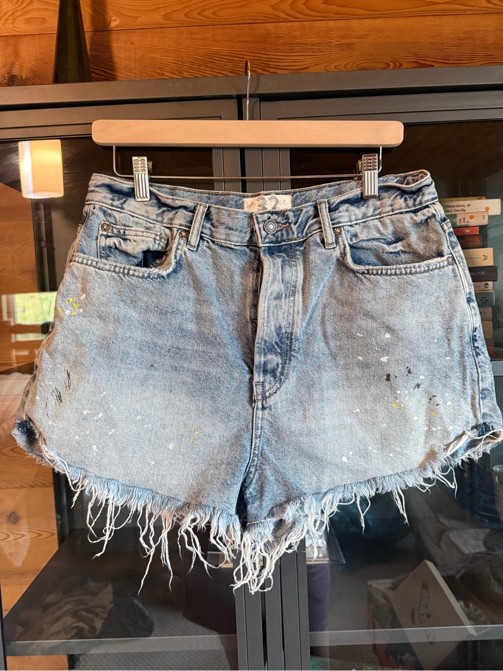 We The Free Light Blue Distressed Denim Cutoff Shorts
